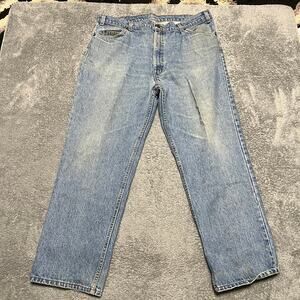Levi's 540 Jeans Mens 42 x30 Vintage 1980s Blue Denim Leather Tab USA ***